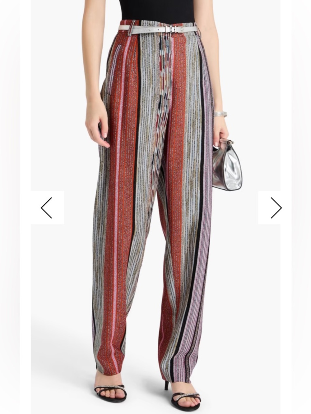 Missoni metallic striped crochet-knit tapered pants